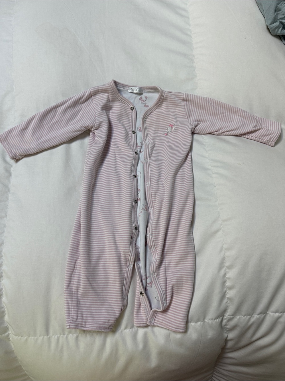 Kissy Kissy Pink Striped Footless Sleep Sack Romper